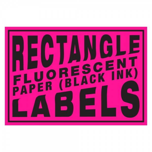 Custom Rectangle Fluorescent Paper Labels (Black Ink only)