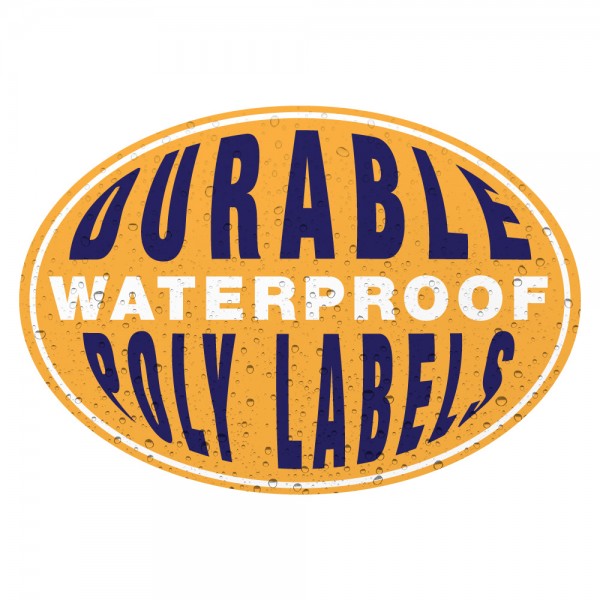 Durable Oval Waterproof Poly Labels