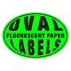 Custom Oval Fluorescent Paper Labels (Black Ink only)