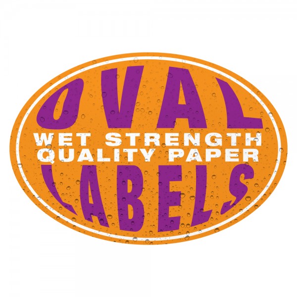 Custom Oval Wet Strength Quality Paper Labels