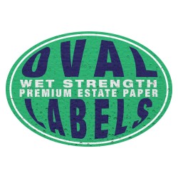 Custom Oval Wet Strength Premium Estate Paper Labels