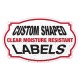 Custom Shaped Clear Moisture Resistant Labels