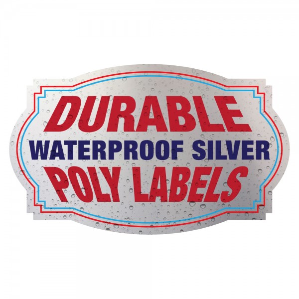 Durable Waterproof Custom Shaped Silver Poly Labels