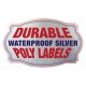 Durable Waterproof Custom Shaped Silver Poly Labels