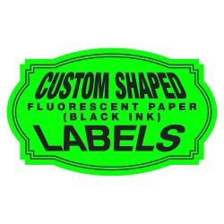 Custom Shaped Fluorescent Paper Labels (Black Ink only)