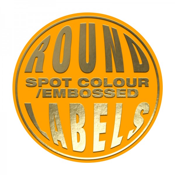 Spot Colour plus Embossed Round Labels