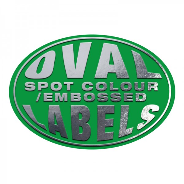 Spot Colour plus Embossed Oval Labels