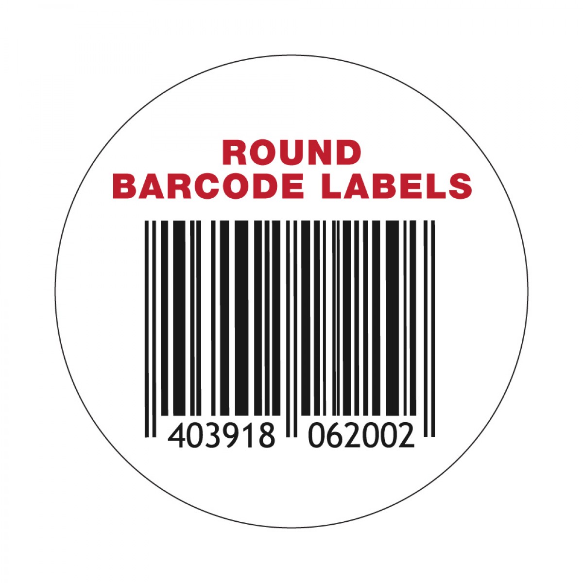 Bar Code Rounded Round Barcode Labels, D2-SCBARCODE-CS1