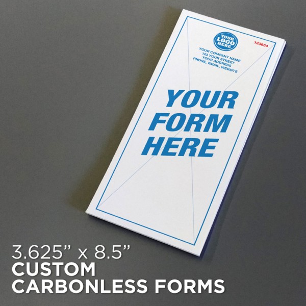 3-5/8" x 8-1/2" Custom Carbonless Forms