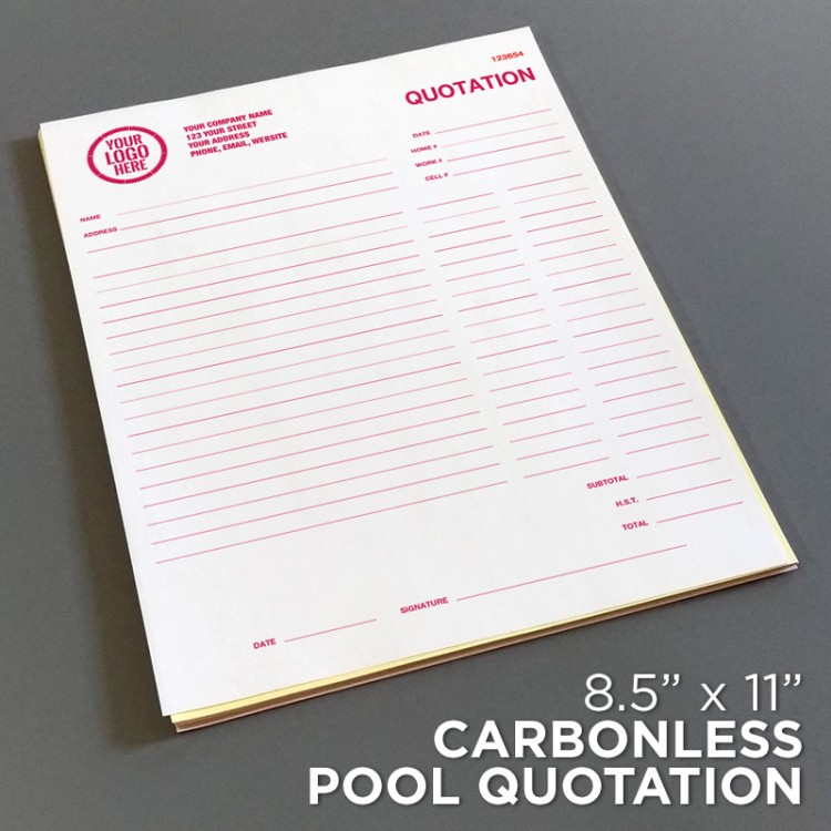 Pool Liner Quotation Forms in Toronto