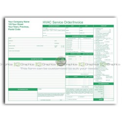HVAC Service Order  Invoice Form Landscape