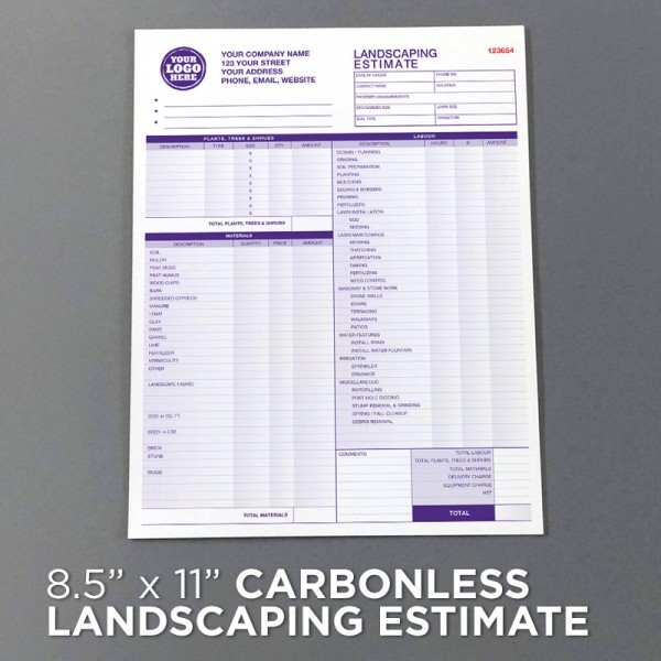Landscaping Estimate Forms Landscaping Estimate Forms