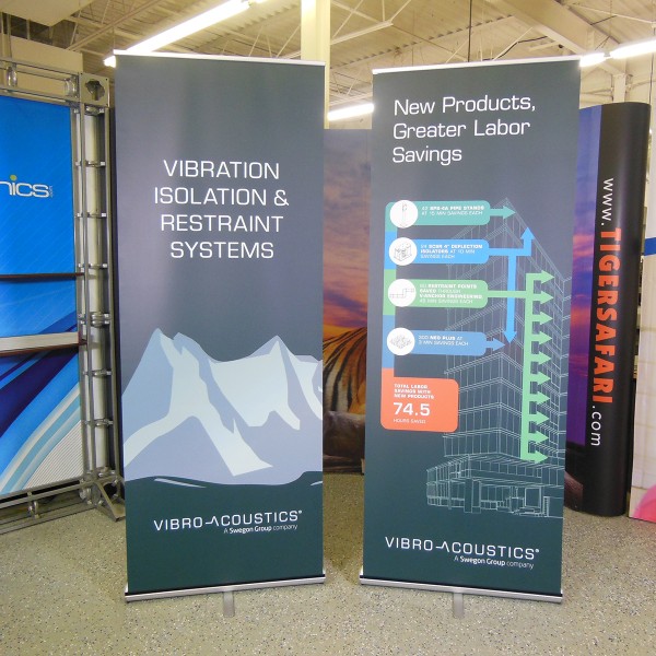 Pacific Retractable Banner Stand 35.5" in  Silver