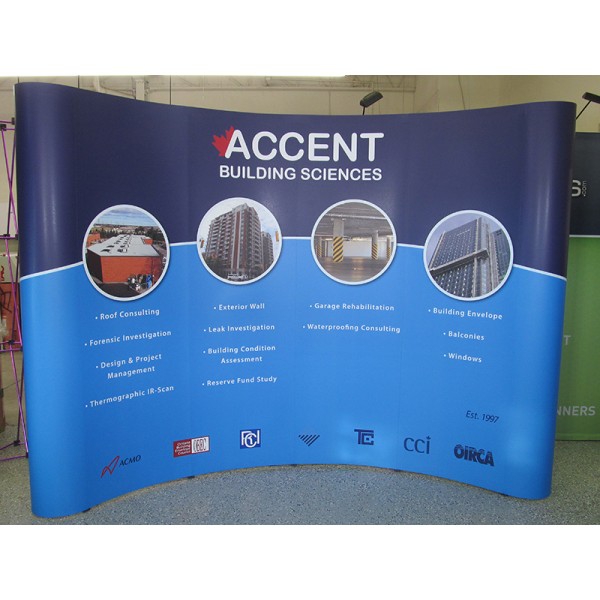 10' wide x 8' high Curved Pop Up Trade Show Display