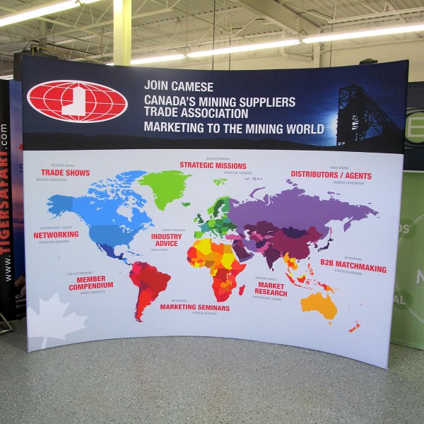 10FT Horizontally Curved Fabric Trade Show Display