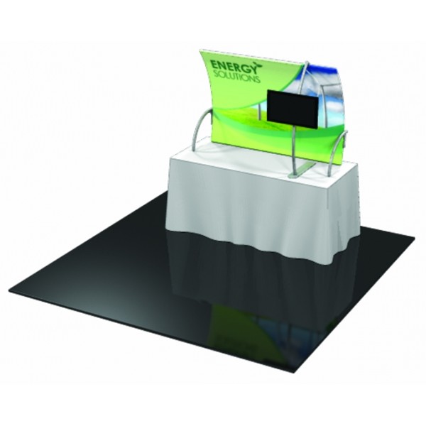 Table Top Fabric Trade Show Display with Front Leg & Monitor Kit