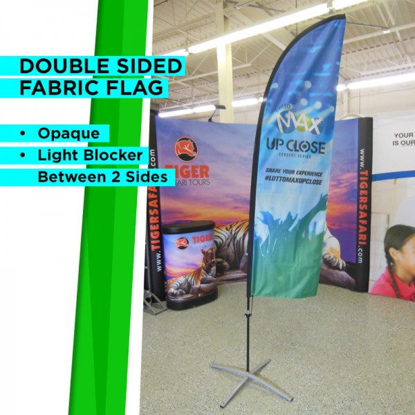 Extra Large Outdoor Curved Flag with Ground Stake