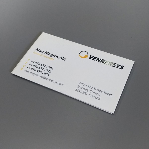 2" x 3.5" Spot UV Business Cards on matte card stock with spot uv on both sides