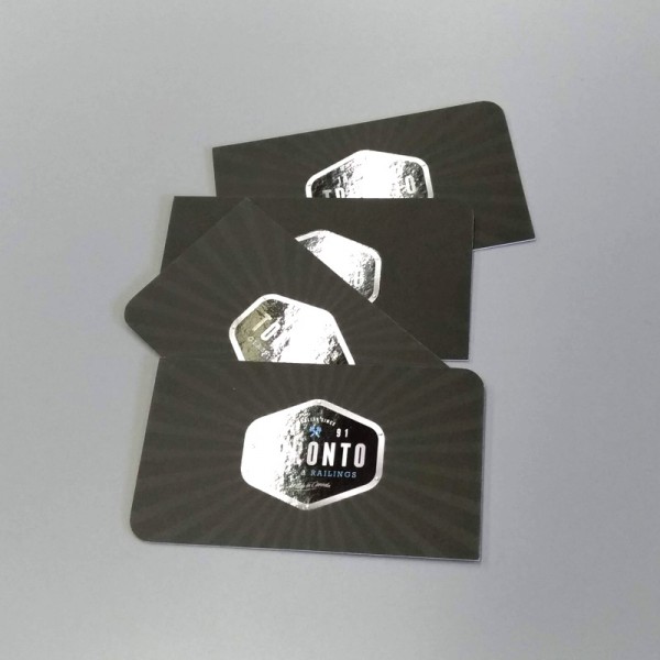 2" x 3.5" Spot UV Business Cards on matte card stock with round corners and spot uv on both sides
