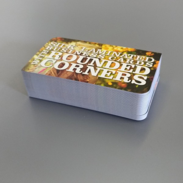 2" x 3.5" Silk Laminated Business Cards with round corners