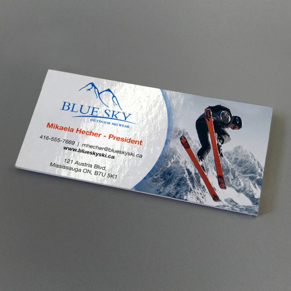 1.75" x 3.5" UV Glossy Business Cards with full UV on both sides