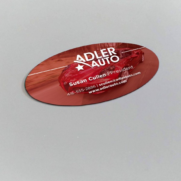 2" x 3.5" Oval Business Cards with silk lamination