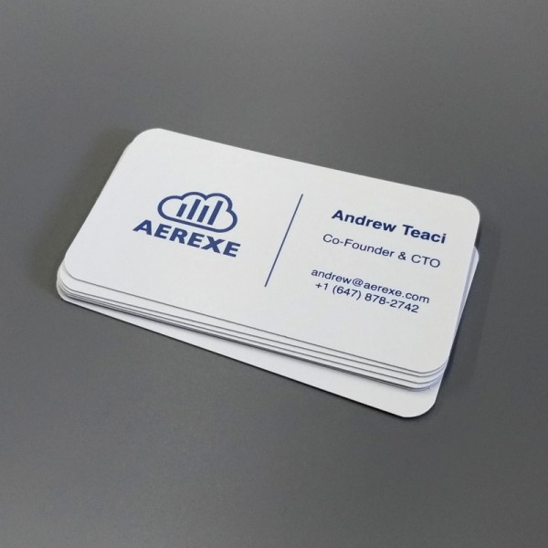 2" x 3.5" Round Corner Business Cards on matte card stock
