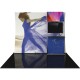 10FT Vertically Curved Fabric Trade Show Display with Large Stand-off Shelf and Monitor Mount