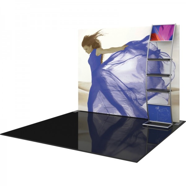 10FT Straight Fabric Trade Show Display with Stand-off Shelves