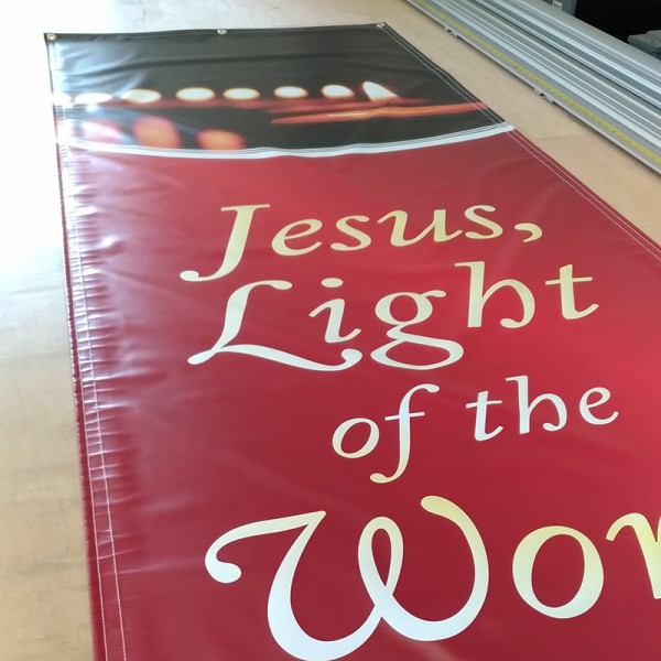 Christmas Jesus Light of the World Indoor Vinyl Banner