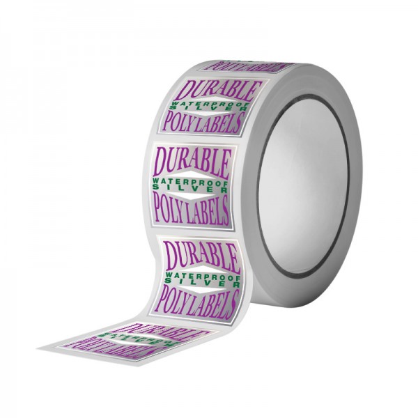 Durable Waterproof Square Silver Poly Labels