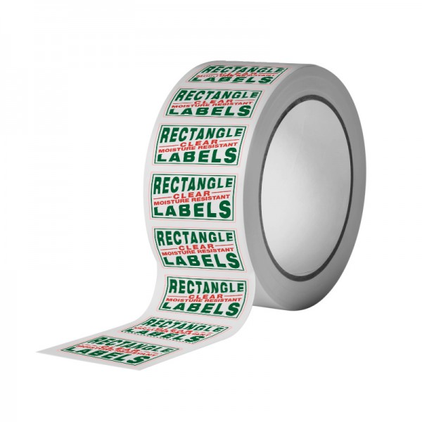 Custom Rectangle Clear Moisture Resistant Labels