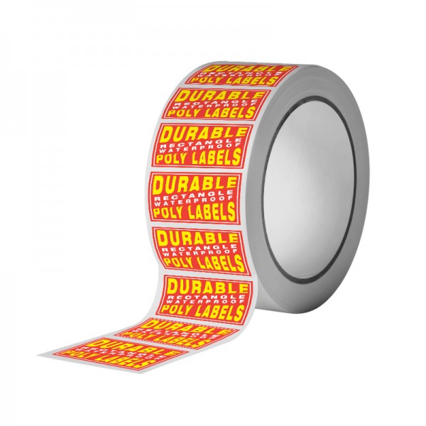 Durable Rectangle Waterproof Poly Labels