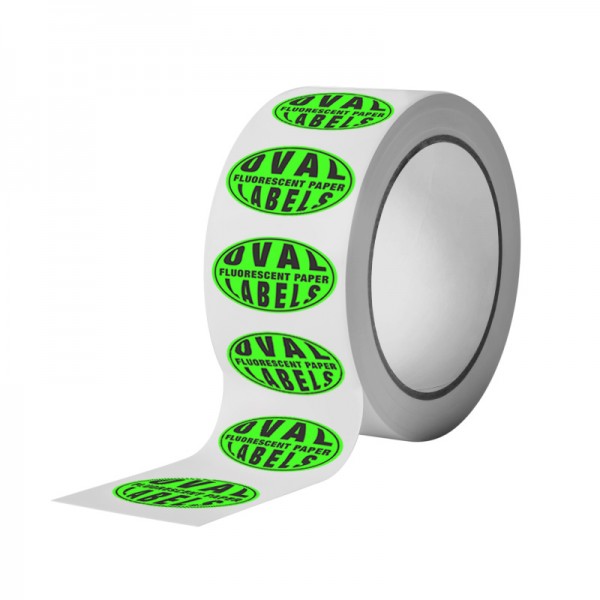 Custom Oval Fluorescent Paper Labels (Black Ink only) Custom Oval Fluorescent Paper Labels (Black Ink only)