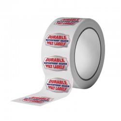 Durable Waterproof Custom Shaped Silver Poly Labels