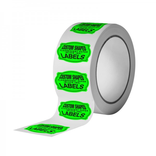 Custom Shaped Fluorescent Paper Labels (Black Ink only)