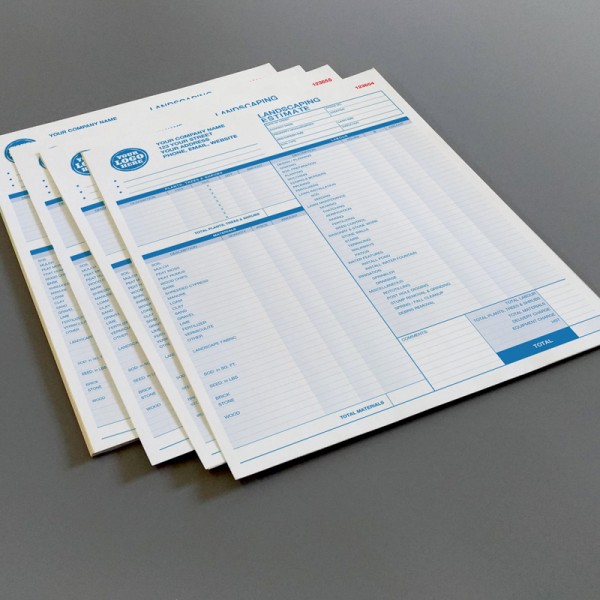 Landscaping Estimate Forms Landscaping Estimate Forms