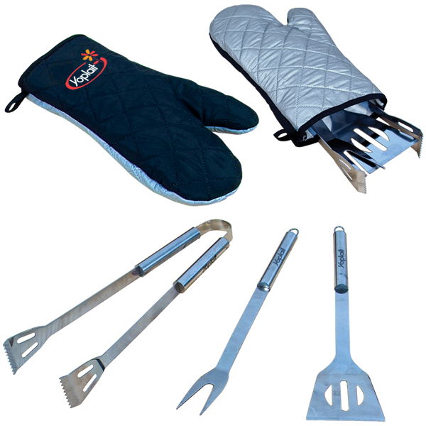 Bbq Tool Set In Mitt, D1-BQ4023