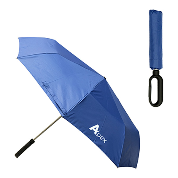 Captain Grip Carabiner Handle Folding Umbrella, D1-UF9991