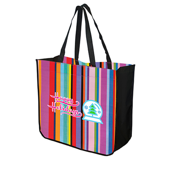 Large Multi-Stripe Recycled Tote, D1-TO4815