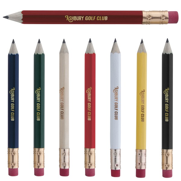 Hex Golf Pencil with Eraser, B1-62510