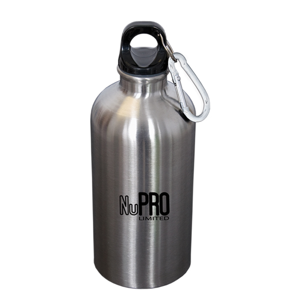 500 Ml (17 fl oz) Stainless Steel Bottle with Carabiner, D1-WB4833 500 Ml (17 fl oz) Stainless Steel Bottle with Carabiner, D1-WB4833