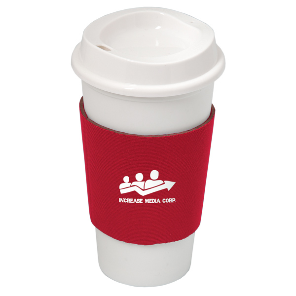 Nyc Plastic Cup with Neoprene Sleeve, D1-DA7437 Nyc Plastic Cup with Neoprene Sleeve, D1-DA7437