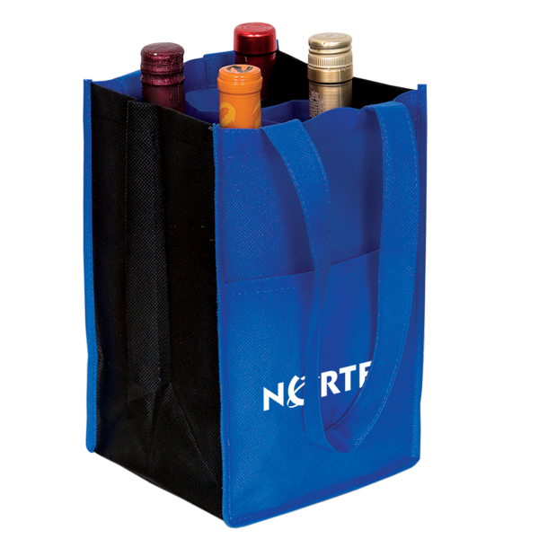 Non Woven Four Bottle Wine Bag, D1-NW4908